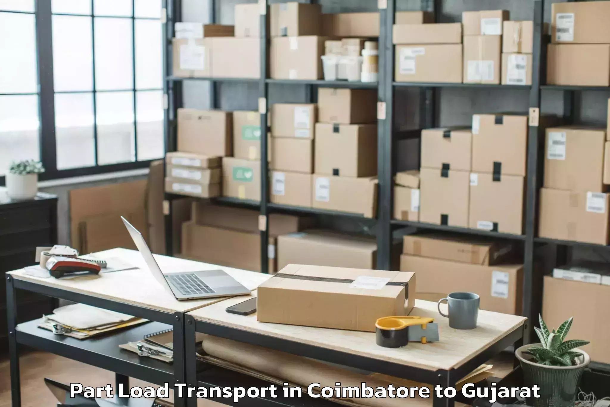 Professional Coimbatore to Surat Airport Stv Part Load Transport